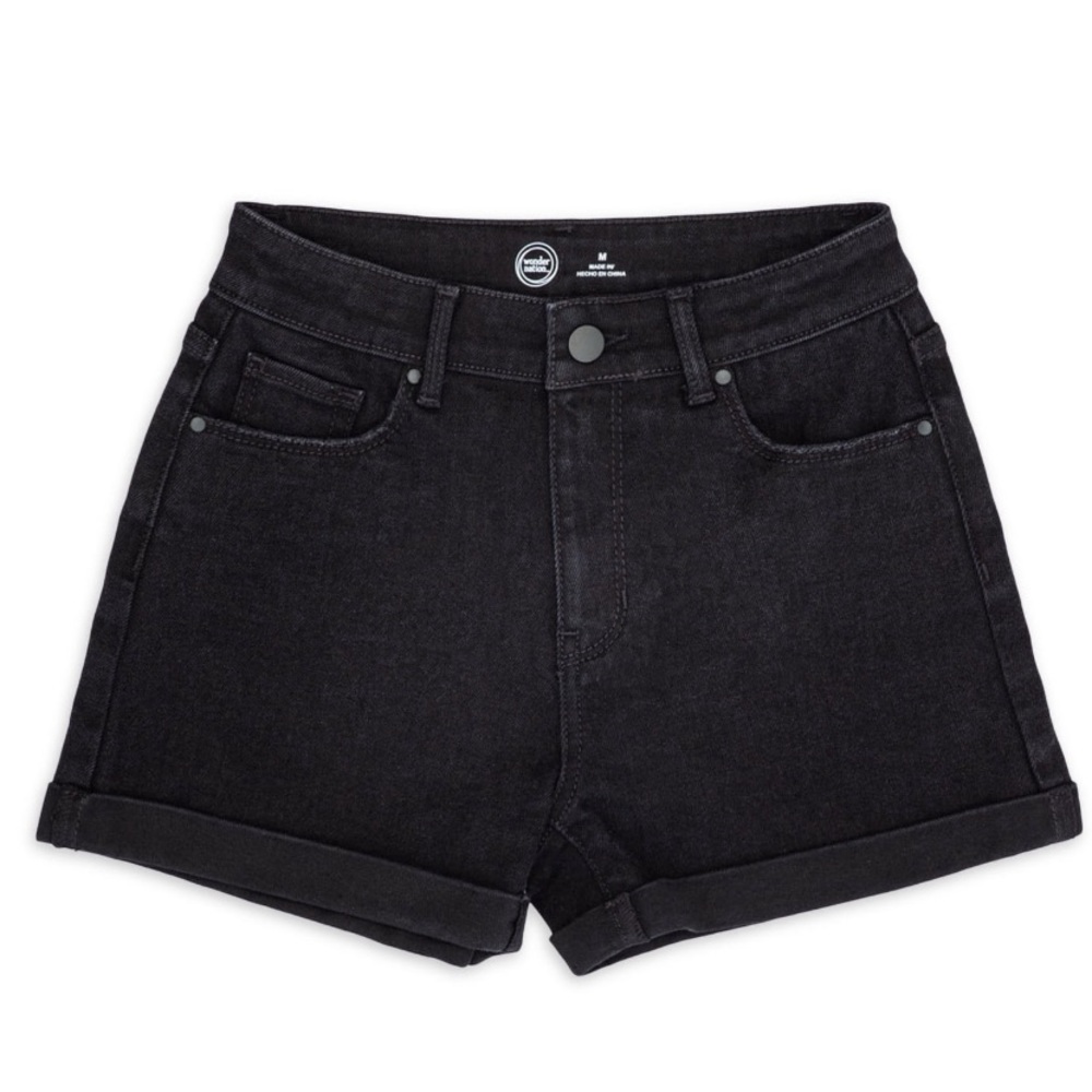 Wonder Nation Girls XS Black Jean Mom Shorts High Rise NWT